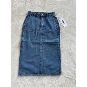Obey Painters denim Midi Skirt Light Indigo Women's 25 (2)